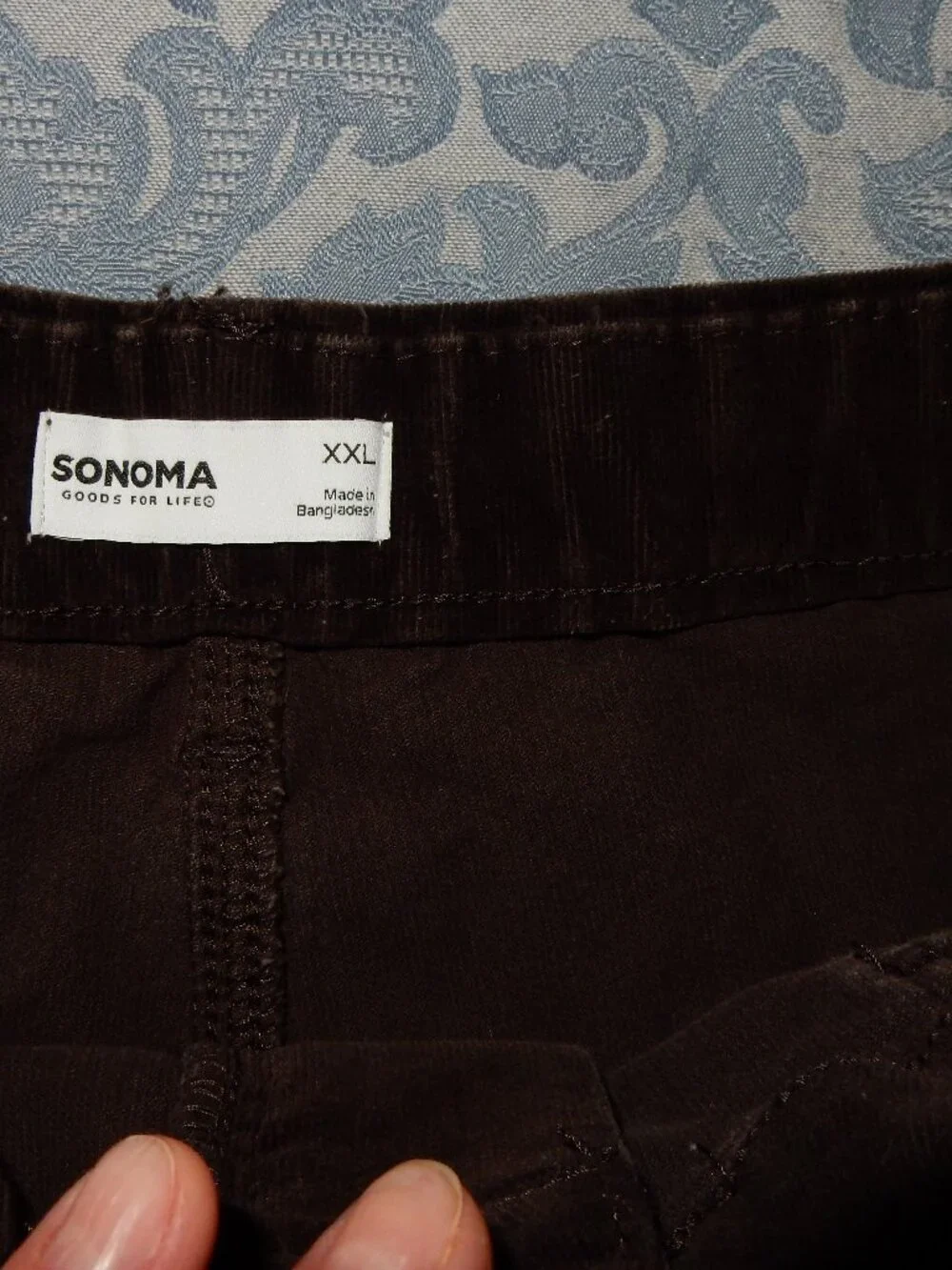 Wide leg Brown corduory pants Sonoma XXL pinwale stretch 16 18 20 EUC!! retro - Picture 3 of 7
